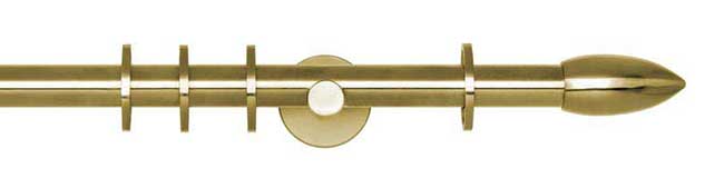 19mm Neo Bullet Spun Brass Curtain Pole 180cm