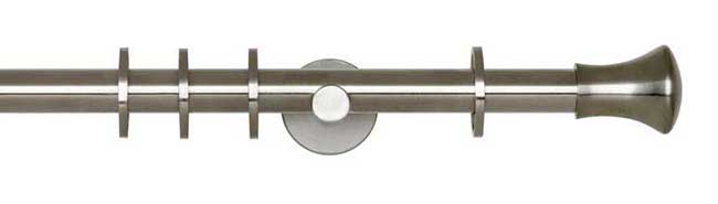 19mm Neo Trumpet Stainless Steel Curtain Pole 360cm