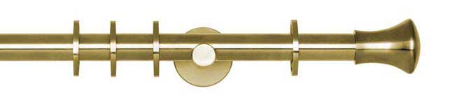 19mm Neo Trumpet Spun Brass Curtain Pole 300cm