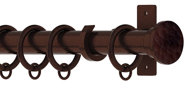 25mm Arc Bronze Hammered Disc Curtain Pole 300cm