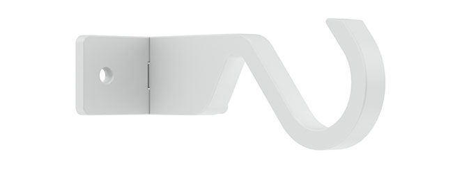 25mm Arc China White Mid/Ceiling Bracket - single