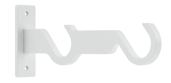 25mm Arc China White Double Side Bracket - single