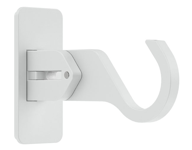 25mm Arc China White Extendable End Bracket - single