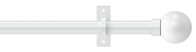 25mm Arc China White Ball Eyelet Curtain Pole 300cm