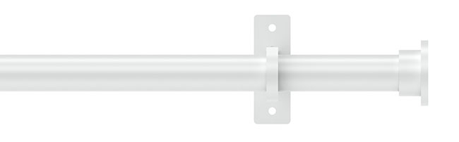 25mm Arc China White Disc Eyelet Curtain Pole 400cm