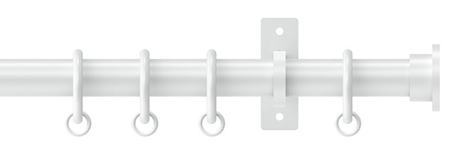 25mm Arc China White Disc Curtain Pole 600cm