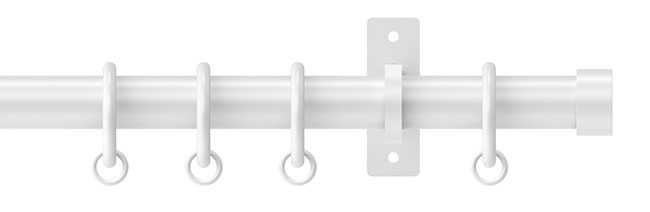 25mm Arc China White Stud Curtain Pole 200cm