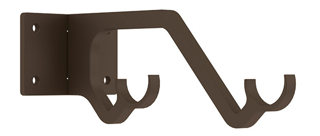 25mm Arc Mocha Double Passing Bracket - single