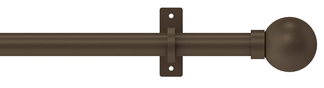 25mm Arc Mocha Ball Eyelet Curtain Pole 400cm