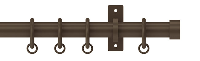 25mm Arc Mocha Stud Curtain Pole 600cm