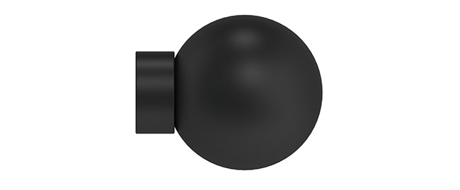 25mm Arc Soft Black Ball Finial - single