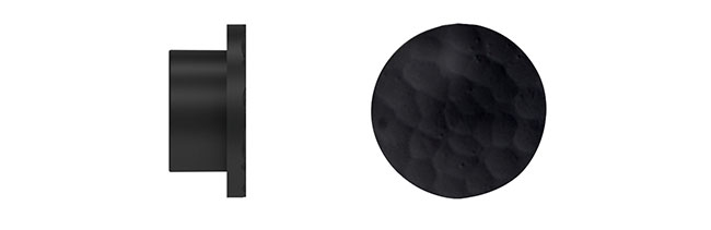 25mm Arc Soft Black Hammered Disc Finial - single