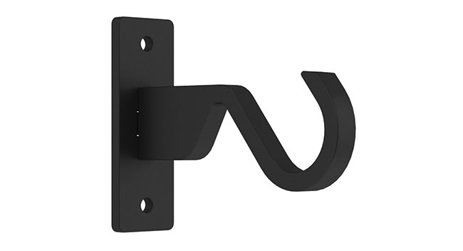 25mm Arc Soft Black Side Bracket - single