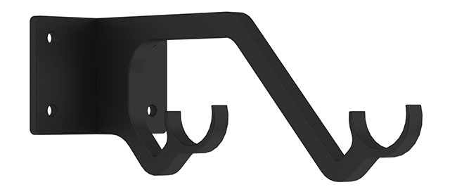 25mm Arc Soft Black Double Passing Bracket - single