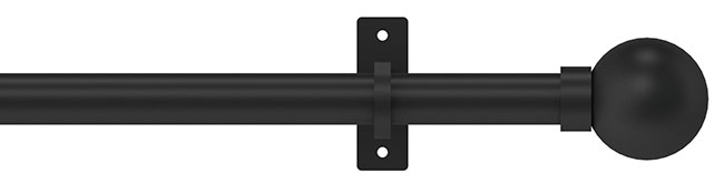 25mm Arc Soft Black Ball Eyelet Curtain Pole 400cm