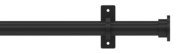 25mm Arc Soft Black Disc Eyelet Curtain Pole 150cm