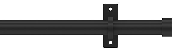 25mm Arc Soft Black Stud Eyelet Curtain Pole 150cm