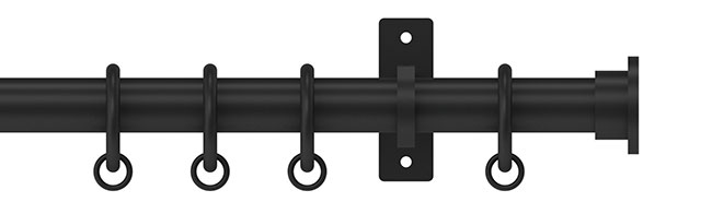 25mm Arc Soft Black Disc Curtain Pole 250cm