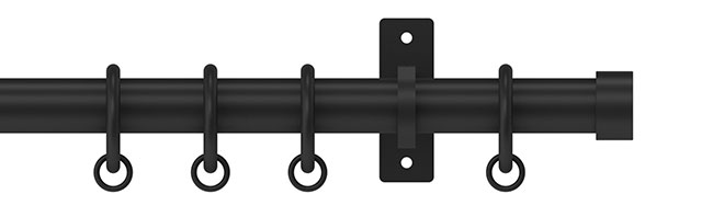 25mm Arc Soft Black Stud Curtain Pole 250cm