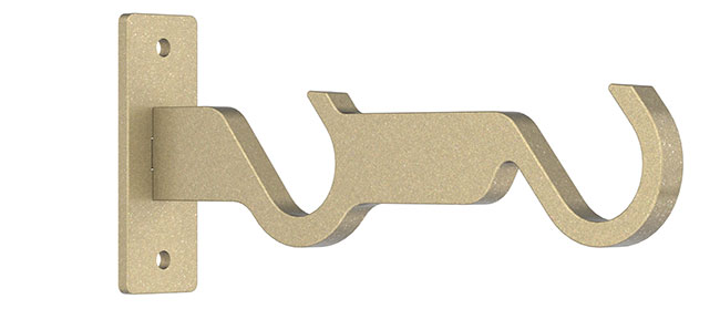 25mm Arc Soft Brass Double Side Bracket - single