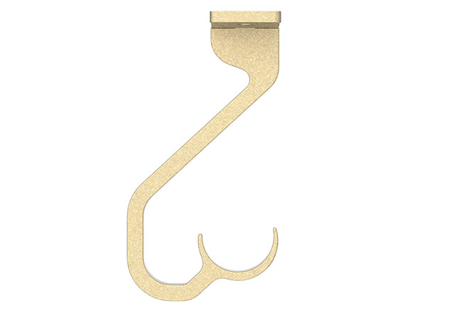 25mm Arc Soft Brass Ceiling Passing Bracket - single