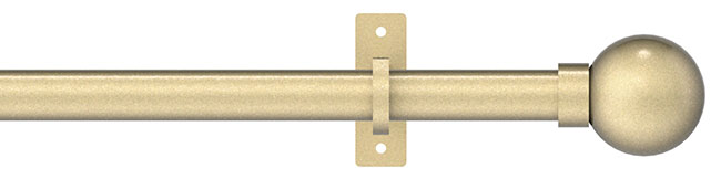 25mm Arc Soft Brass Ball Eyelet Curtain Pole 400cm