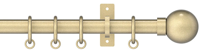 25mm Arc Soft Brass Ball Curtain Pole 600cm