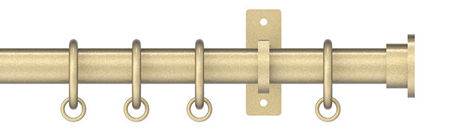 25mm Arc Soft Brass Disc Curtain Pole 300cm