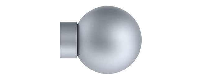 25mm Arc Soft Silver Ball Finial - single