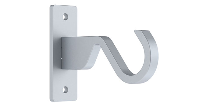 25mm Arc Soft Silver Side Bracket - single