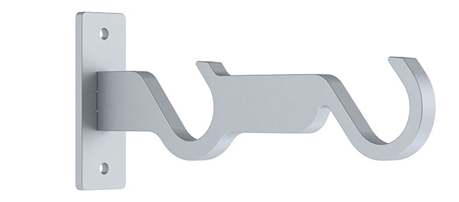 25mm Arc Soft Silver Double Side Bracket - single