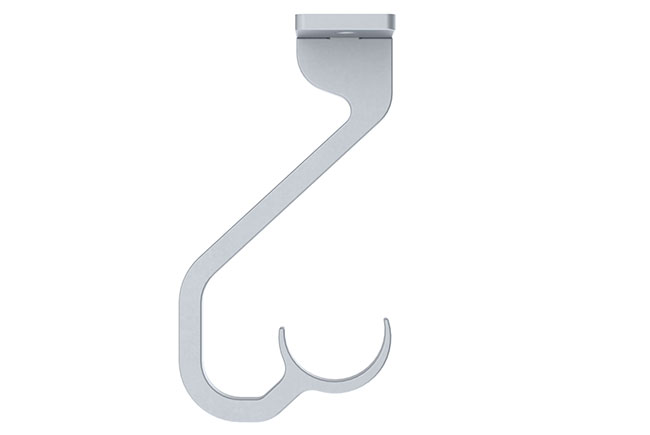 25mm Arc Soft Silver Ceiling Passing Bracket - single