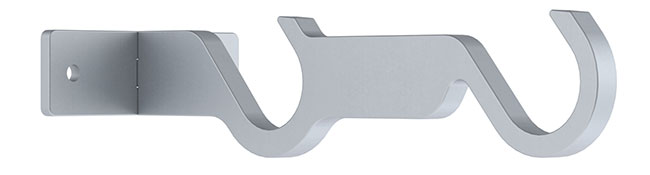 25mm Arc Soft Silver Double Mid Bracket - single