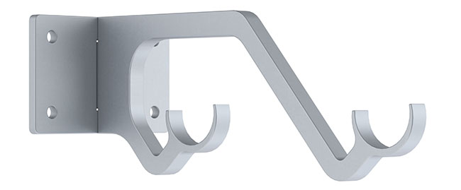 25mm Arc Soft Silver Double Passing Bracket - single