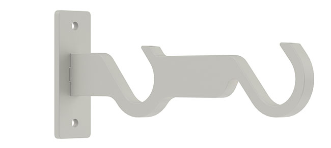 25mm Arc Warm Grey Double Side Bracket - single