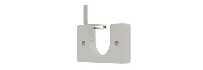 25mm Arc Warm Grey Recess Bracket - single