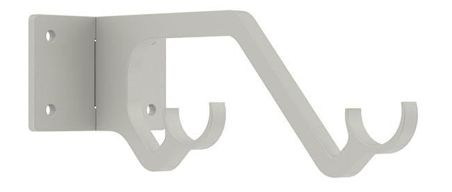 25mm Arc Warm Grey Double Passing Bracket - single