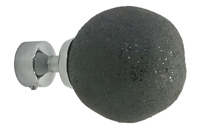 Funky Finials - 28mm Graphite Sparkle Glazed Ball Finials -