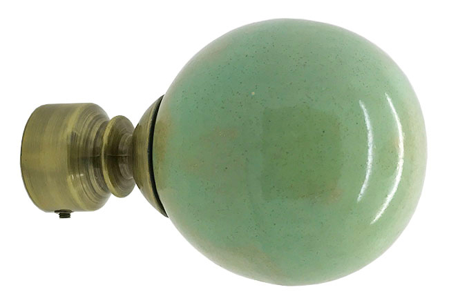 Funky Finials - 28mm Old Copper Glazed Ball Finials - Antiqu