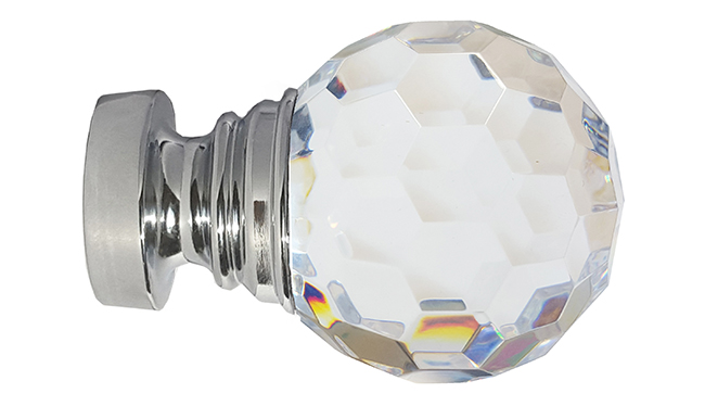 Speedy 35mm Acrylic Ball Finial Chrome (Pair)