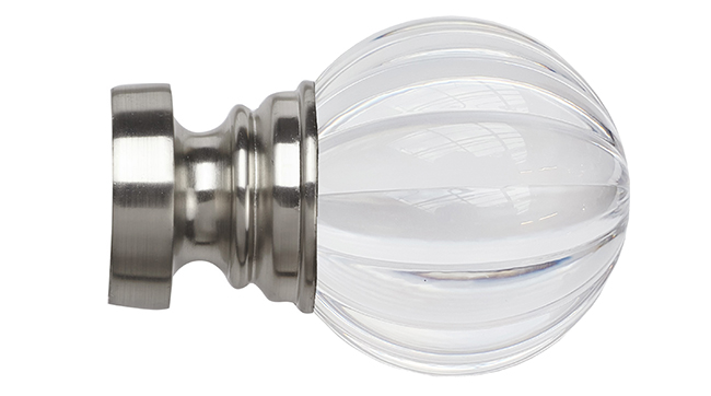 Speedy 35mm Segmented Ball Finial Satin Silver (Pair)