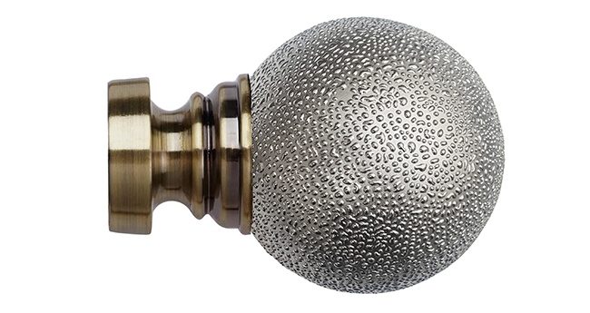 Speedy 35mm Textured Ball Finial Antique Brass (Pair)