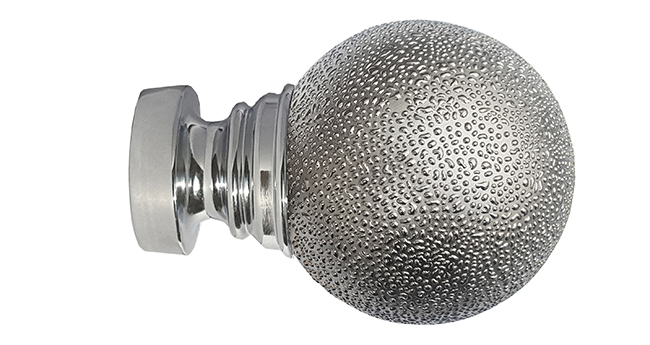 Speedy 35mm Textured Ball Finial Chrome (Pair)