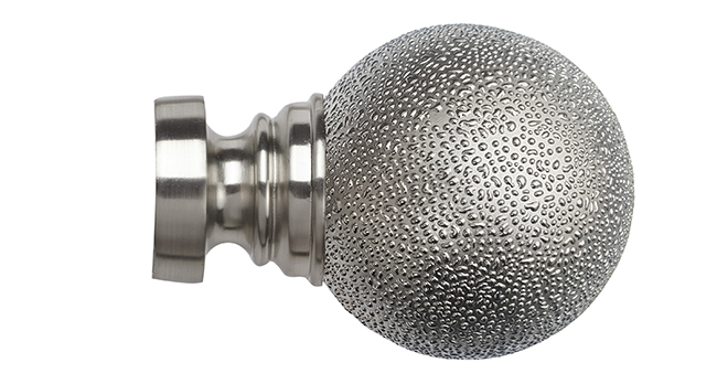 Speedy 35mm Textured Ball Finial Satin Silver (Pair)