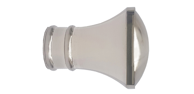 Speedy 35mm Trumpet Finial Satin Silver (Pair)