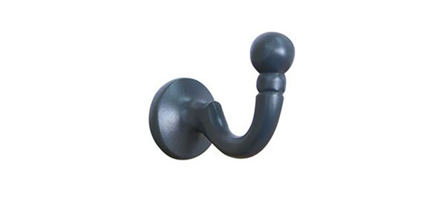 Shore Medium Ball End Tie Back Hooks - Charcoal - Pair