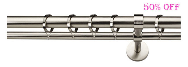 Integra 28mm Integration Double Pole Set 300cm Satin Nickel