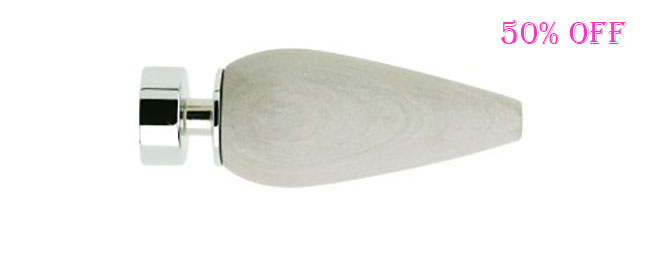 Swish 19mm Grey Sandstone Spear Finial (Chrome Effect)