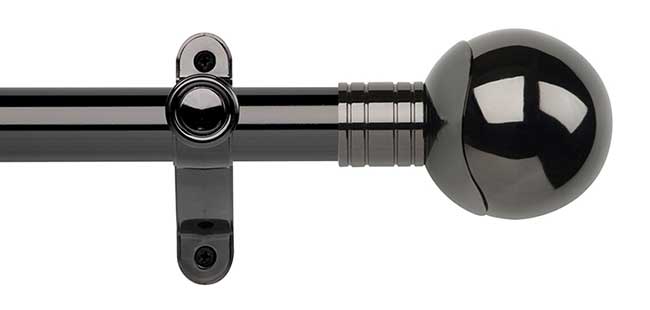 35mm Galleria Metals Black Nickel Orb Eyelet Curtain Pole 12