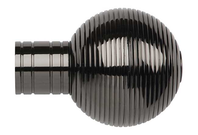 35mm Galleria Metals Black Nickel Ribbed Ball Finial